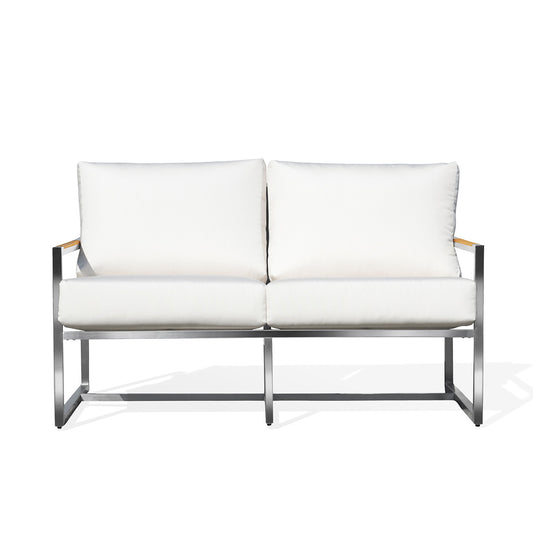 Acacia Stainless Steel Loveseat with Sunbrella® Cushions