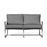 Acacia Stainless Steel Loveseat with Sunbrella® Cushions