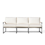 Acacia Stainless Steel Sofa with Sunbrella® Cushions