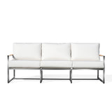 Acacia Stainless Steel Sofa with Sunbrella® Cushions
