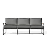 Acacia Stainless Steel Sofa with Sunbrella® Cushions