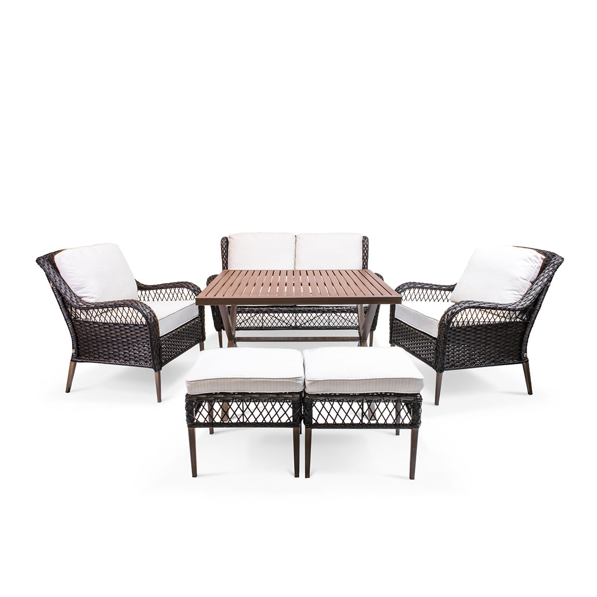 Bayview 6 Piece Outdoor Wicker Dining Conversational Set Krikacy