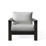 Hickory Polymer Outdoor Club Chair in black with Sunbrella® cushions, sleek, sturdy, and weather-resistant, perfect for Oakville patios.