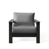 Hickory Polymer Outdoor Club Chair in black with Sunbrella® cushions, weather-resistant frame, perfect for Oakville patios.