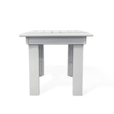 Hickory Polymer Outdoor End Table in white with slatted frame, UV-resistant, ideal for Oakville outdoor settings.