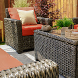 Laguna Point 5-Piece Wicker Outdoor Conversational Loveseat Set