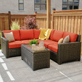Laguna Point 6-Piece Wicker Outdoor Sectional Set with Coffee Table