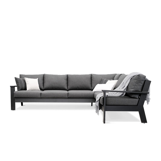 Magnolia Black Aluminum Sectional with Sunbrella® Cushions
