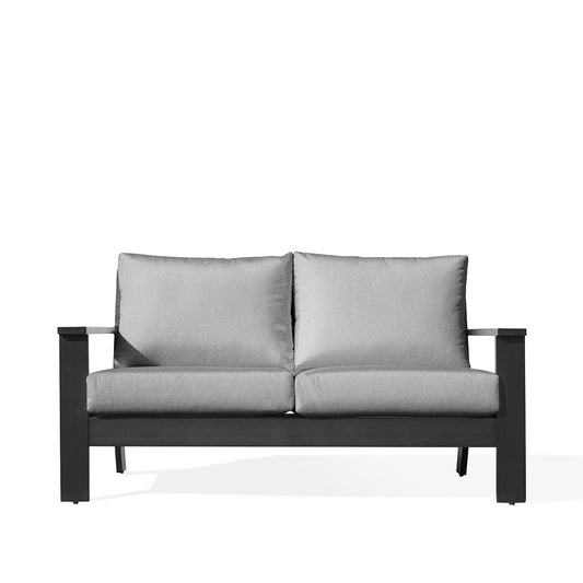 Magnolia Black Aluminum Loveseat with Sunbrella® Cushions