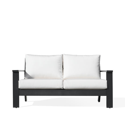 Magnolia Black Aluminum Loveseat with Sunbrella® Cushions