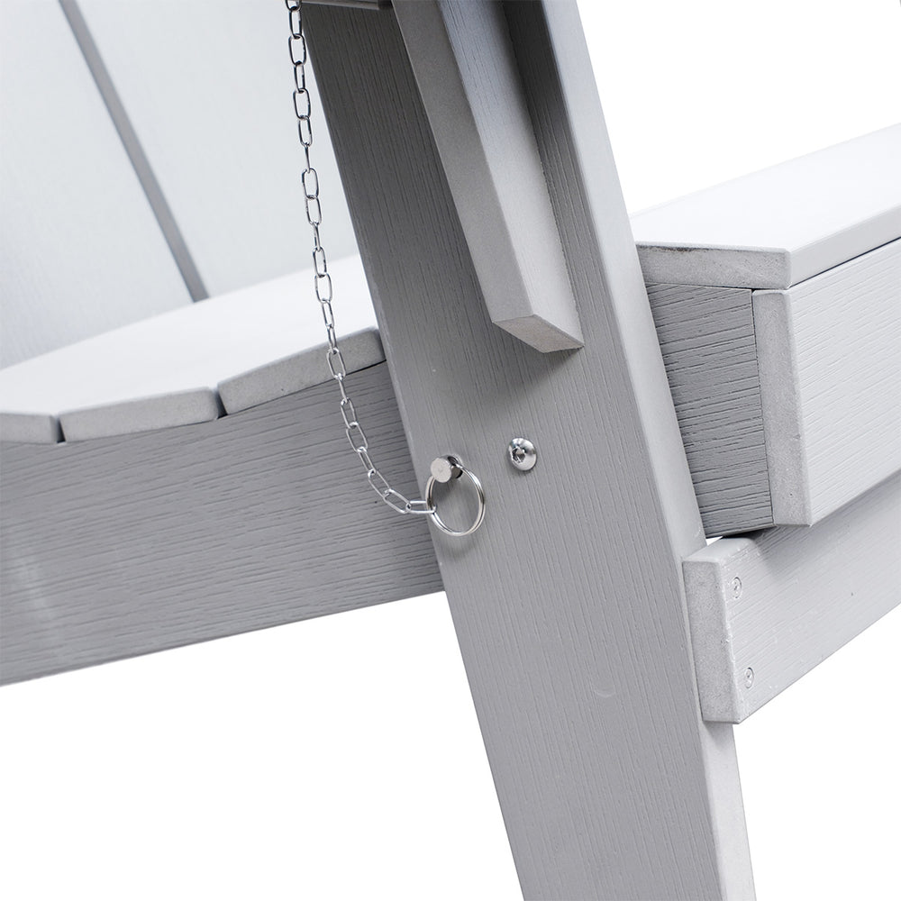 Zoomed-in view of the right leg of the table, highlighting the white chain detail.