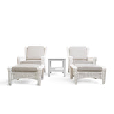 Park Meadows 5-Piece Wicker Outdoor Swivel Chair Bistro Set