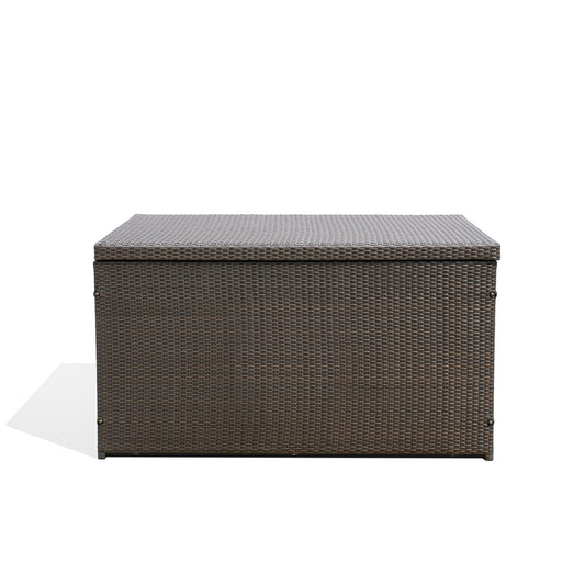Dark Brown Outdoor Wicker Storage Box