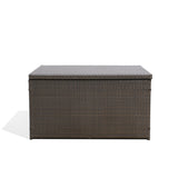 Dark Brown Outdoor Wicker Storage Box