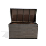 Dark Brown Outdoor Wicker Storage Box
