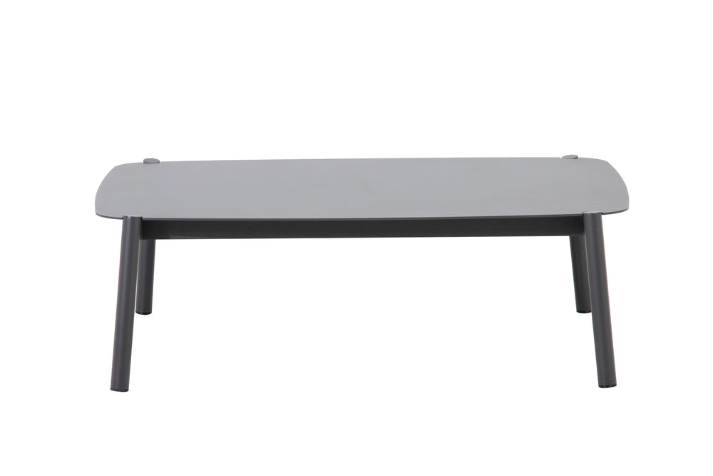 Frosted tempered glass coffee table with a sleek, modern design, part of the Monti 4-Piece Outdoor Sectional Set.