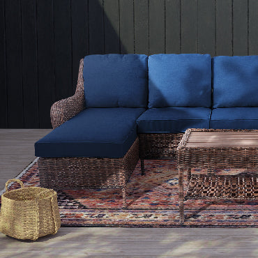 Timeless Comfort: The Cambridge All-Weather Wicker Chaise Sectional