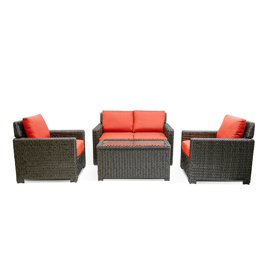 Laguna Point 5-Piece Wicker Outdoor Conversational Loveseat Set